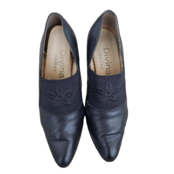 Divina Shoes - ⭐vintage black leather french shoes size 5 ⭐